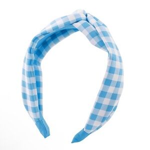 Draper James Twist Knot Headband Blue & White Gingham